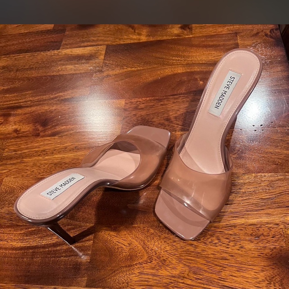 Steve Madden Tan Heeled Mules